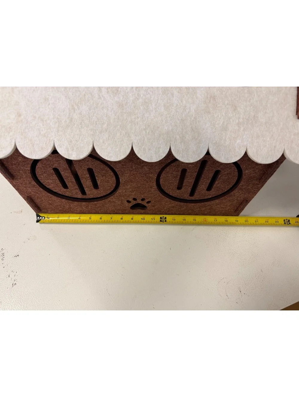 Felt Cat House Condo Indoor Kitten Bed Cave Pet Playhouse Brown Cream 19